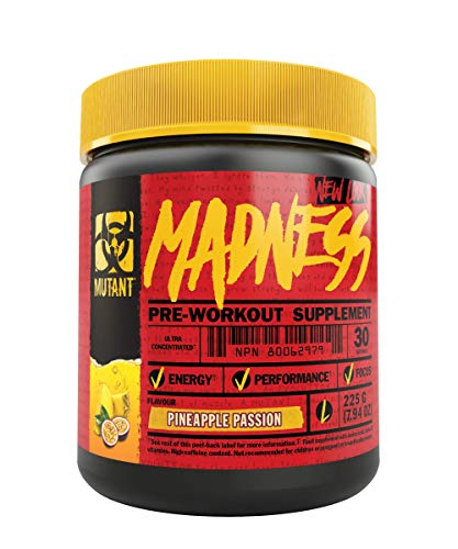 Mutant Madness – Definiert den Pre-Workout-Booster neu und bietet eine komplett neue Erfahrung!! Exklusiv für hoch intensive  Workouts entwickelt Ananas-Passion (1 x 225 g)