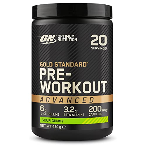 Optimum Nutrition Gold Standard Pre-workout Advanced mit L-Citrullin, Beta-Alanin und Koffein, Sour Gummy, 20 Portionen, 420 g