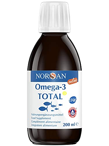 NORSAN Online Premium Omega 3 Fischöl Total Zitrone hochdosiert - 2.000mg Omega 3 pro Portion - Über 4000 Ärzte empfehlen NORSAN Omega 3 Öl - 800 IE Vitamin D3, kein Aufstoßen