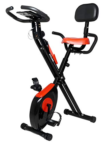 Miweba Sports Indoor Xycling X-Bike Fitnessbike - 3 Kg Schwungmasse - Pulsmessung - 8 Widerstandsstufen - App Funktion (Schwarz Rot)