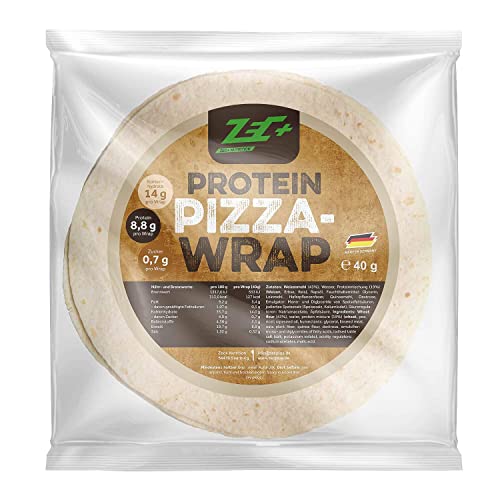 ZEC+ Protein-Pizza Wraps – 3er Pack (3 x 8 Wraps) Protein-Wraps als fertiger Low-Carb Pizzaboden zum Selbstbelegen, ideal für ein proteinreiches Low-Carb Snack, 100% vegan, Made in Germany