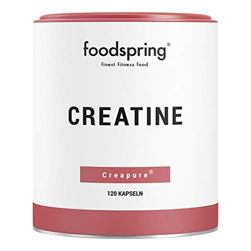 foodspring Creatine Kapseln, 120 Stück, Reines Creatin Monohydrat für Muskelwachstum, Kraft und Ausdauer