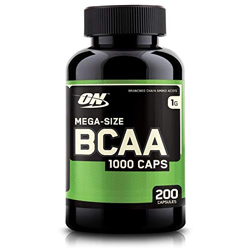 Optimum Nutrition BCAA 1000- Verzweigtkettige Aminosäuren (L-Leucin, L-Isoleucin und L-Valin. BCAA Ergänzungsmittel von ON) Unflavoured, 100 Portionen, 200 Kapseln