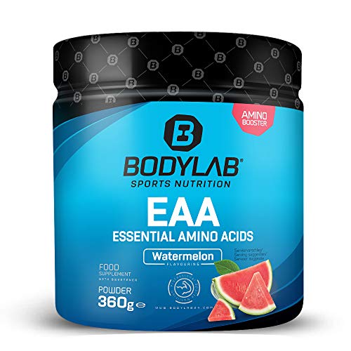 Bodylab24 EAA Essential Amino Acids 360g | 8 Essentielle Aminosäuren hochdosiert | Regeneration und Muskelaufbau | Plus Vitamin B6 | Watermelon