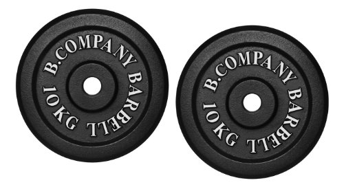 Bad Company Hantelscheiben aus Gusseisen I Gewichtsscheiben 30/31 mm für das Hanteltraining I 20 kg (2 x 10 kg)