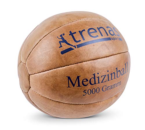 Original TRENAS Medizinball aus Leder - 5 KG