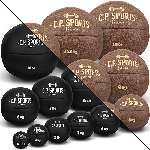 C.P.Sports Medizinball K5, Gewichtsball, Medizinbälle, Crossfit Ball - Erhältlich: 1kg - 10kg (5-KG-braun)