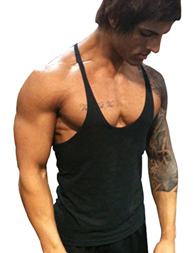 Herren Fitnessstudio Stringer Unterhemd Bodybuilding Trainieren Muskelshirt Baumwolle