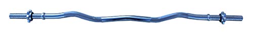 Lisaro SZ Hantel Curlstange 120cm mit Sternverschlüssen | Standardnorm gerändelt und verchromt | Scheibenaufnahme Ø 30 mm | Hantel Curl Stange Hantelstange