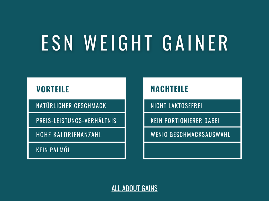 ESN Weight Gainer Test Vor- & Nachteile
